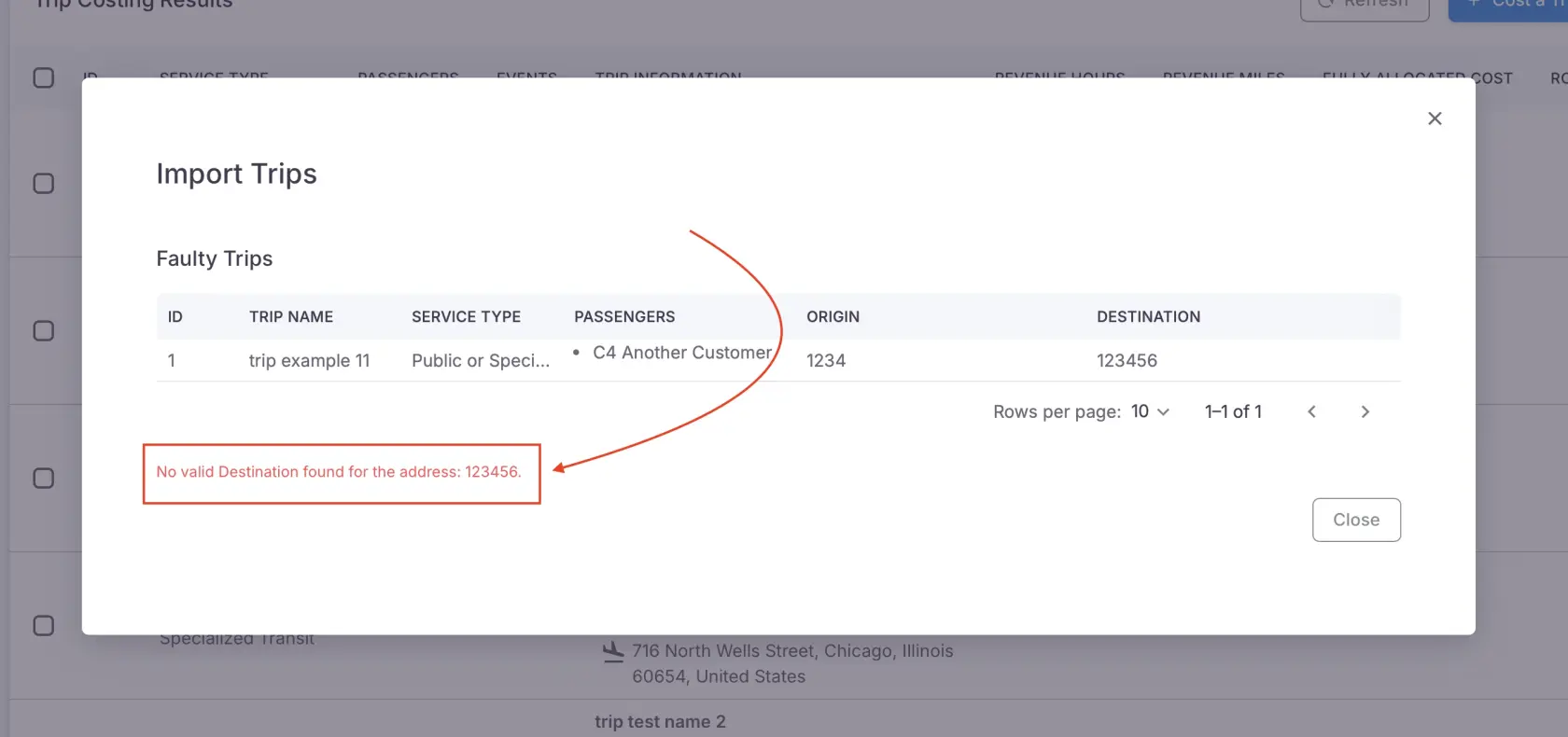 failed address csv import